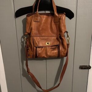 Brown Leather Fossil Shoulder Bag